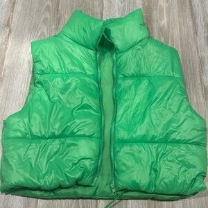 BRIGHT GREEN CROPPED VEST